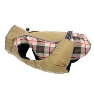Alpine All Weather Dog Coat - Beige Plaid - by Doggie Design