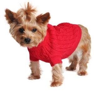 Combed Cotton Dog Sweater - Fiery Red - by Doggie Design