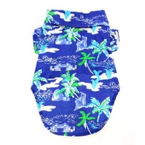 Ocean Blue & Palms Hawaiian Camp Shirt - by Doggie Design