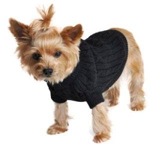Combed Cotton Dog Sweater - Black - by Doggie Design
