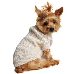 Combed Cotton Dog Sweater - Oatmeal - by Doggie Design