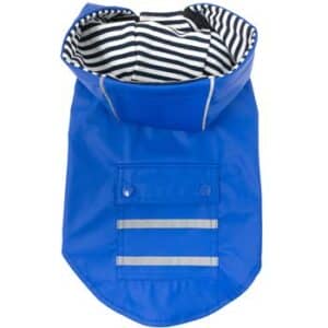 Slicker Raincoat with Striped Lining - Cobalt Blue - by Doggie Design