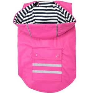 Slicker Raincoat with Striped Lining - Raspberry Pink - by Doggie Design