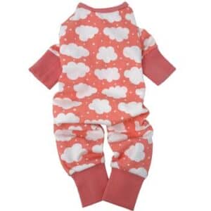 CuddlePup Dog Pajamas - Fluffy Clouds - Coral - by Doggie Design